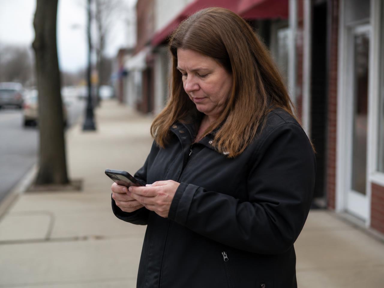 Customer searching for a local business on a phone