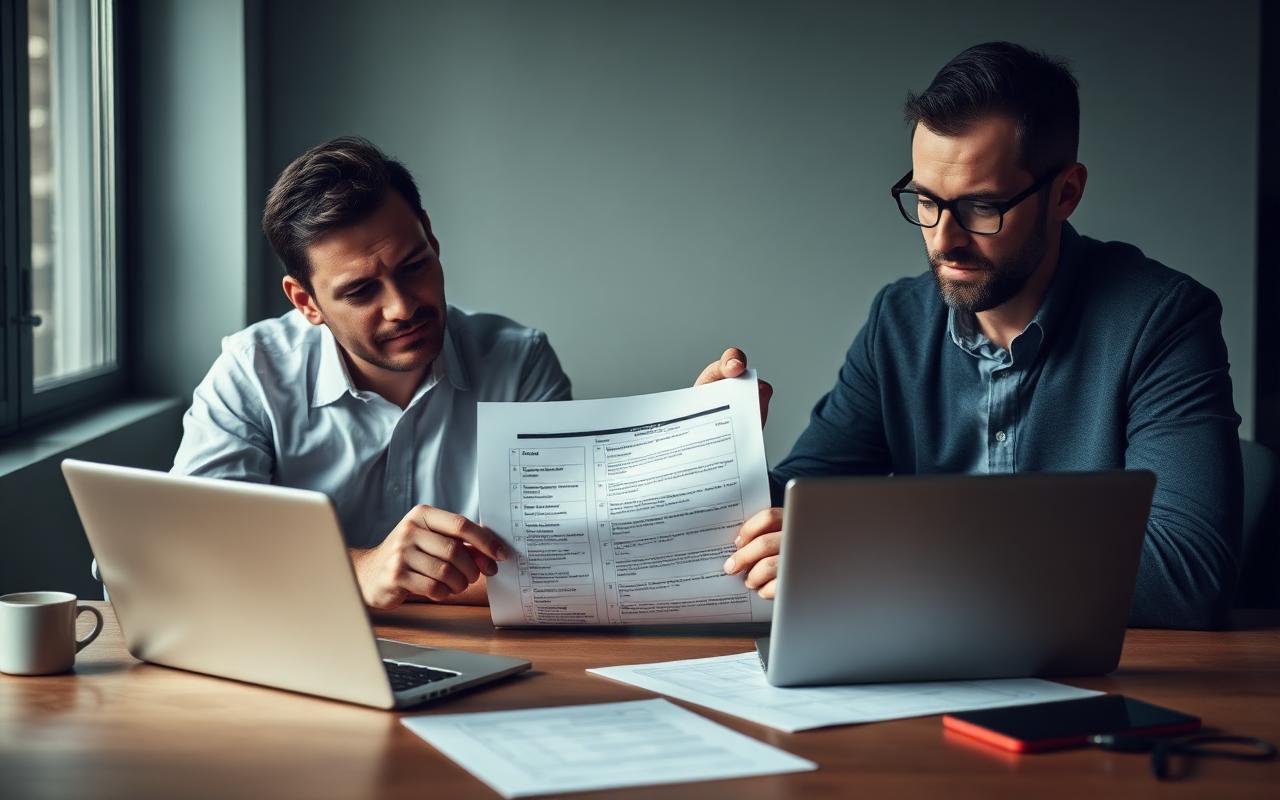 Two business owners reviewing a marketing readiness checklist together